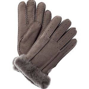 Ugg Grey perforated grey suede gloves